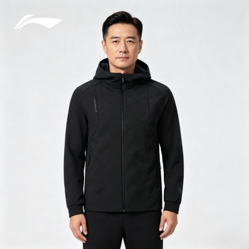 李宁运动风衣男春秋新款防风连帽户外跑步登山运动休闲服AFDVC63