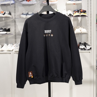 李宁秋冬卫衣男子反伍BADFIVE长安少年宽松纯棉套头卫衣AWDSI47