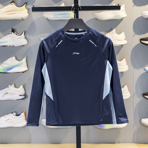 李宁儿童长袖T恤2025秋季新款男女大童反光速干凉爽卫衣YTLV087