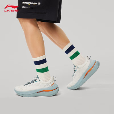 李宁跑鞋男2025新款SOFT GO MAX时尚透气舒适减震休闲鞋AGLU037