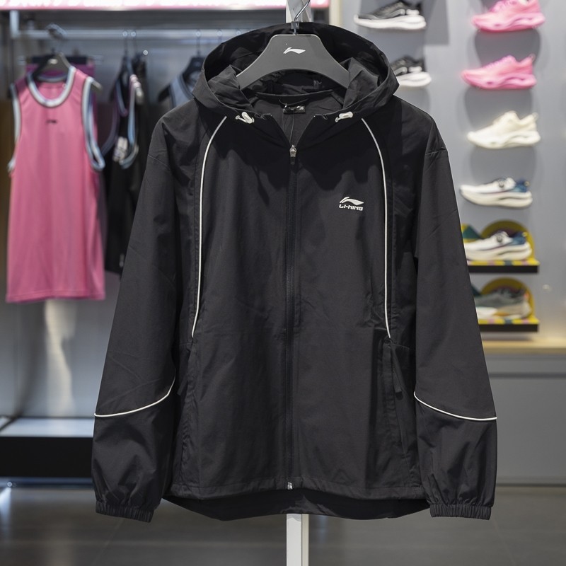 李宁运动风衣2024秋季新款运动潮流系列男子宽松防晒外套AFDU549