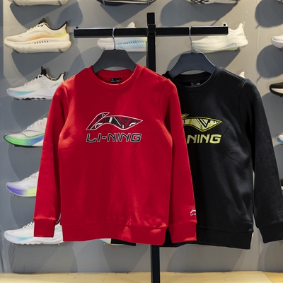 李宁儿童圆领加绒保暖套头卫衣