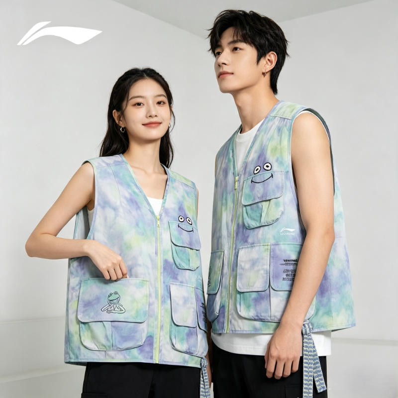 中国李宁春秋季男女情侣款肖战同款马甲联名时尚潮流运动AMDR051