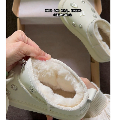 雪地靴冬季短筒厚底棉鞋百搭保暖