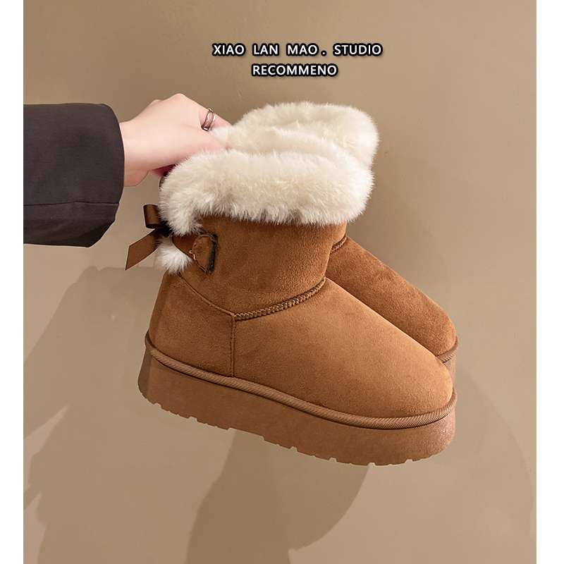 雪地靴冬季短筒厚底雪地靴加厚潮