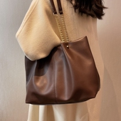 复古软皮大容量包包女2025新款 潮时尚 通勤托特包大学生上课单肩包