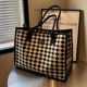 菱格手提帆布包女2026新款 大容量旅行包通勤单肩托特包轻便妈咪包
