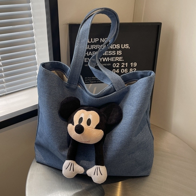 大容量学生上课装书单肩托特包