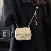 迷你小包包女夏2026新款 潮网红高级感百搭斜挎包小香风菱格链条包