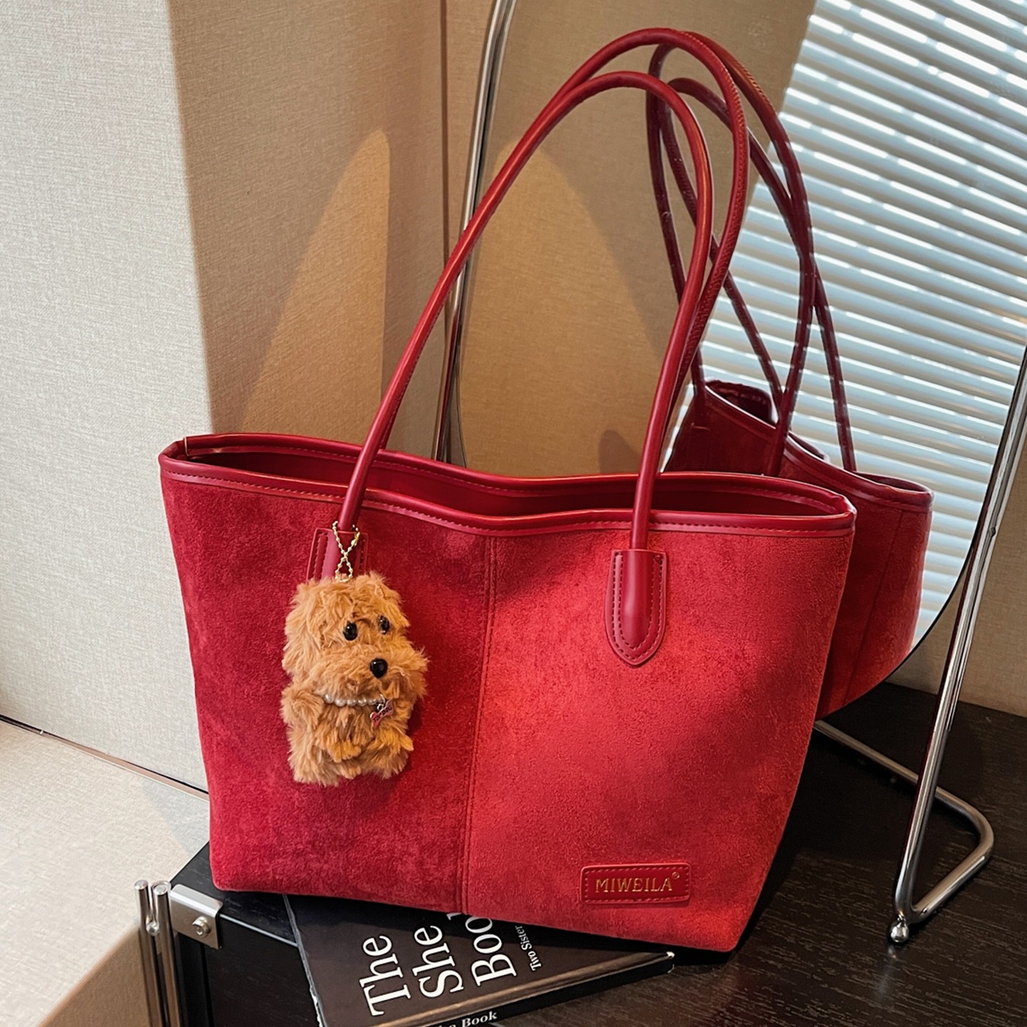 红色婚包女新娘2026新款礼金袋高级感麂皮托特包大容量通勤单肩包,箱包皮具/热销女包/男包,通用款女包,淘宝优惠券,粉丝福利购,淘宝优惠卷