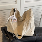 简约大容量包包女夏季 帆布单肩包韩系休闲百搭通勤斜挎托特包 时尚