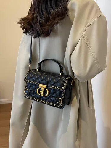 Демисезонная универсальная портативная сумка через плечо с ромбовидным узором, изысканный стиль, в западном стиле