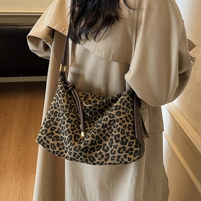 豹纹包休闲百搭通勤单肩斜挎包