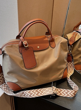 休闲大容量通勤托特包女高级感牛津布单肩包宽带斜挎包手提旅行包