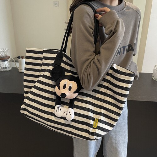 可爱卡通米奇托特包帆布单肩包