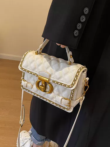 Демисезонная универсальная портативная сумка через плечо с ромбовидным узором, изысканный стиль, в западном стиле