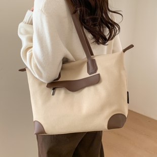 休闲手提单肩包上班通勤包 韩系帆布托特包大容量包包女夏2026新款