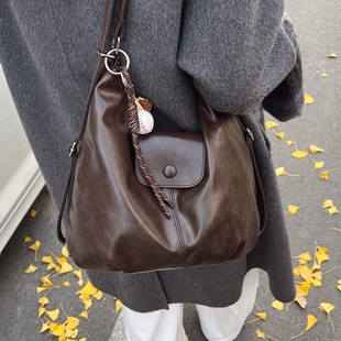 复古大容量包包女式2025新款秋冬通勤双肩后背包多功能单肩托特包