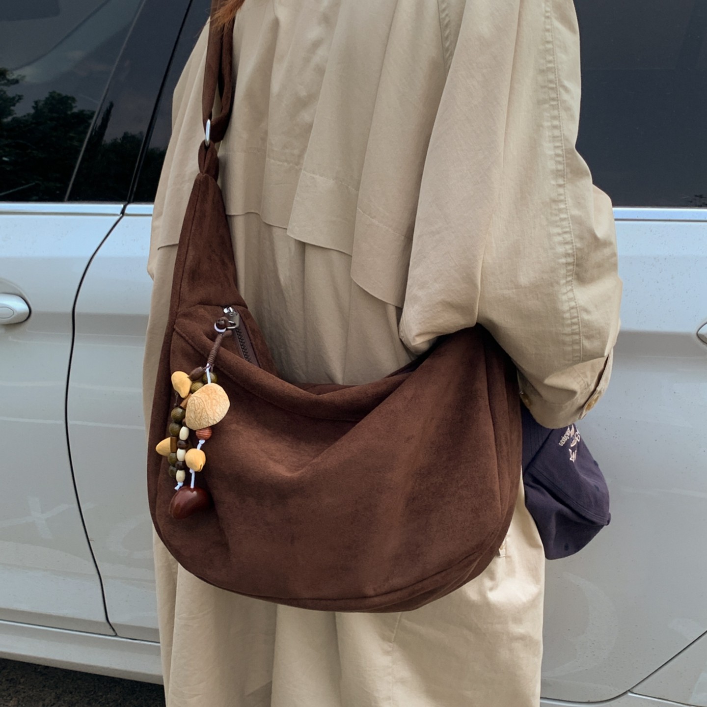 秋冬大容量麂皮绒包包女式2026新款休闲复古单肩包通勤斜挎饺子包,箱包皮具/热销女包/男包,通用款女包,淘宝优惠券,粉丝福利购,淘宝优惠卷