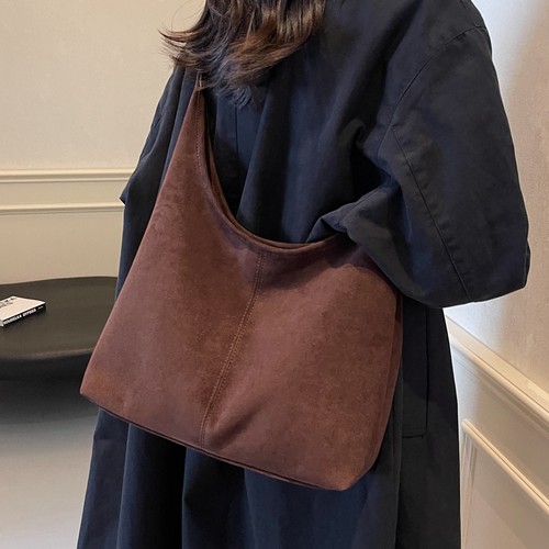 时尚复古麂皮绒百搭斜挎托特包