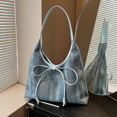 牛仔布托特包休闲大容量单肩包