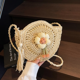 小清新编织包女2026新款草编包夏天休闲海边度假斜挎包旅行沙滩包