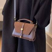 秋冬复古磨砂包包女2026新款 手提小方包 高级感百搭通勤斜挎包爆款