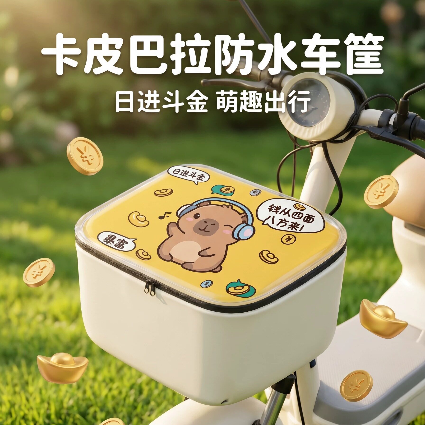 小型电动车前置车筐防雨套防水电瓶自行车车篮防晒防尘罩收纳罩子