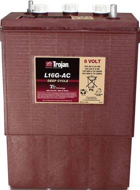Trojan邱健蓄电池 观光车升降机高尔夫球车用L16G-AC6V/390AH电池