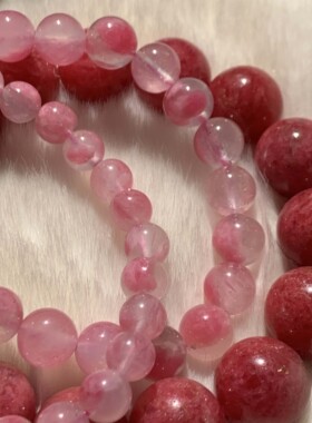 建木信使｜【高品质】天然樱花雨蔷薇辉石鸽血红水晶手串原矿