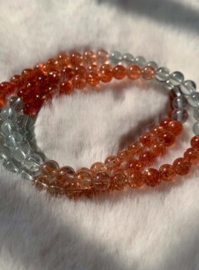 建木信使｜【高品质】天然阿鲁沙金太阳石绿柱石水晶手串原矿