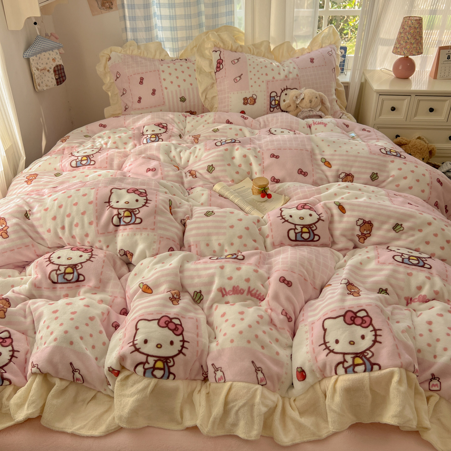 HelloKitty牛奶绒加厚四件套