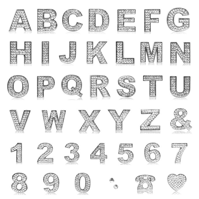 DIY水晶汽车贴钻石字母 3D立体车贴带钻 英文字车贴水钻金属字母