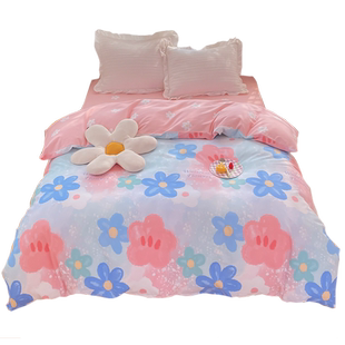 加厚100全棉磨毛3三4四件套1.5米1.8纯棉床单被套被罩床笠款床品