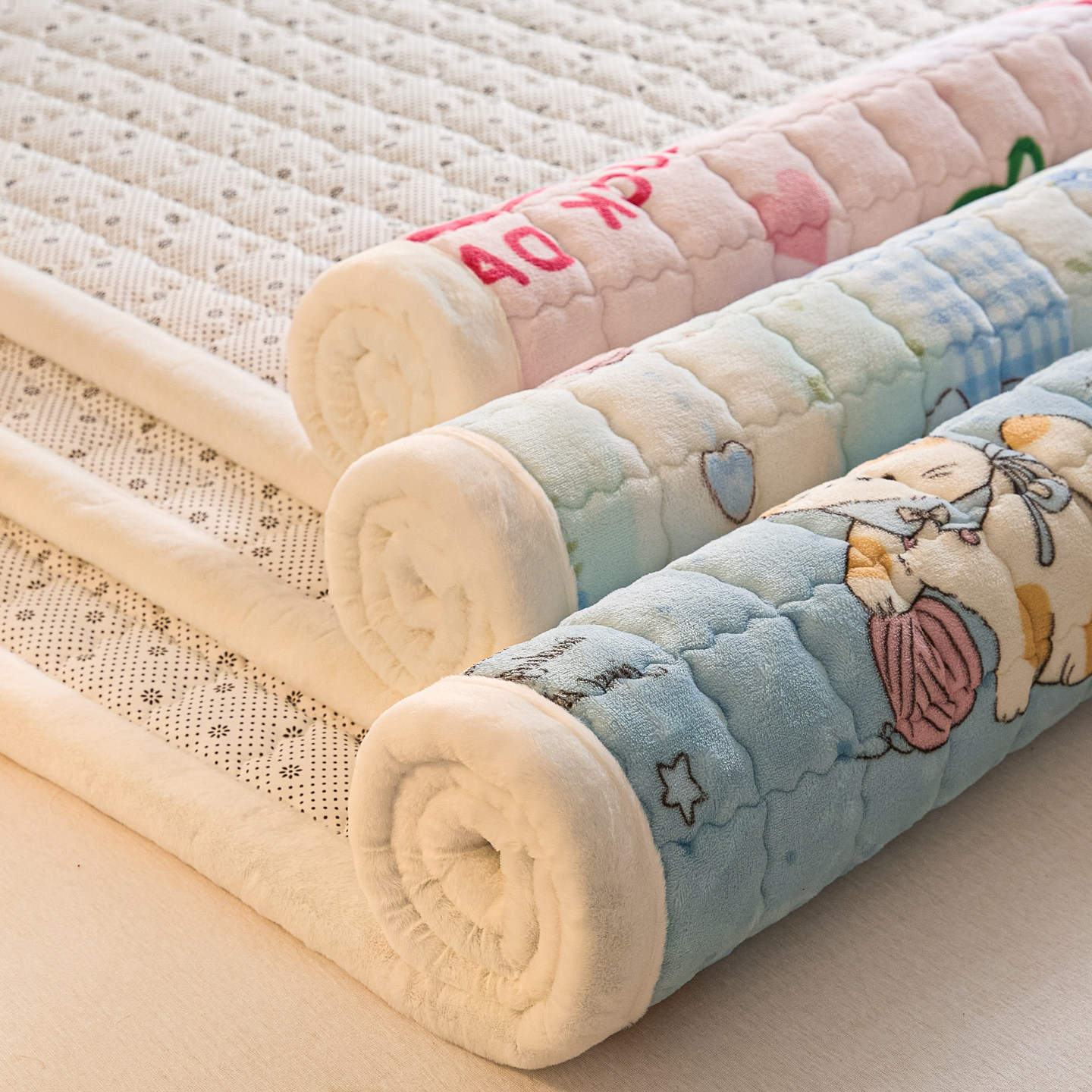 牛奶绒床盖单件冬季加绒床垫褥子加厚珊瑚绒床单毛毯宿舍单人被单