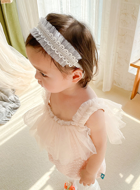 蕾丝婴幼儿护囟门发带宽边百天发量少发饰柔软舒适不勒头弹力发箍