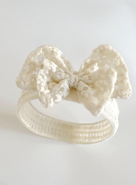 婴儿发带女宝宝春夏季发饰蕾丝蝴蝶结公主发箍可爱超萌新生儿头饰