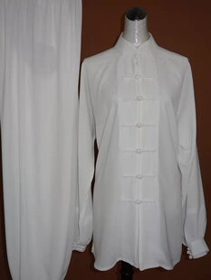 迎春仿真丝素服不绣花太极拳服晨练服练功服男女比赛服团队演出服