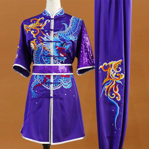 迎春青少年绣龙武术服专业比赛