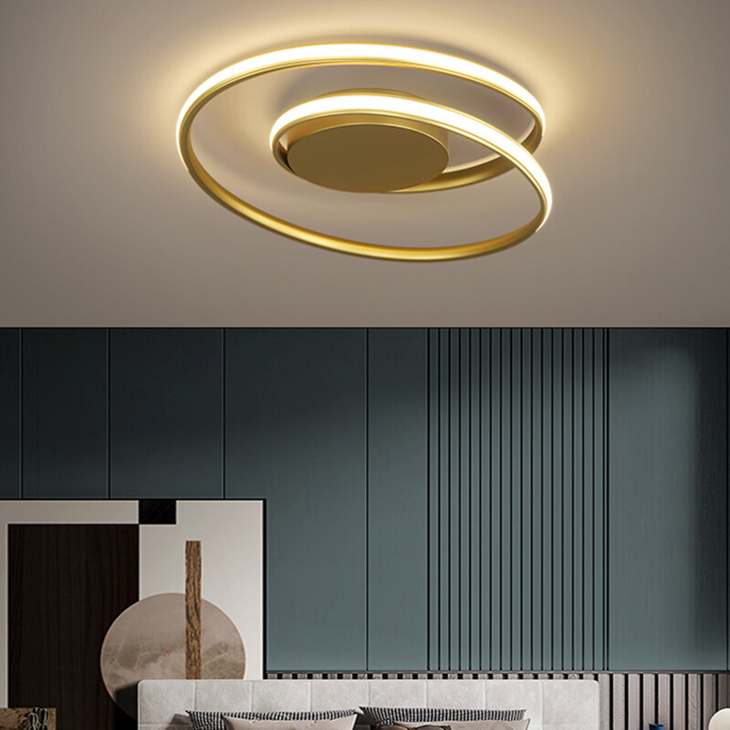 LED北欧艺术圆圈吸顶灯网红个性简约现代大气卧室灯餐厅灯吊灯具