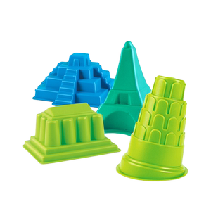 Hape儿童沙滩玩具模型组合套装 宝宝玩沙戏水工具卫城比萨斜塔