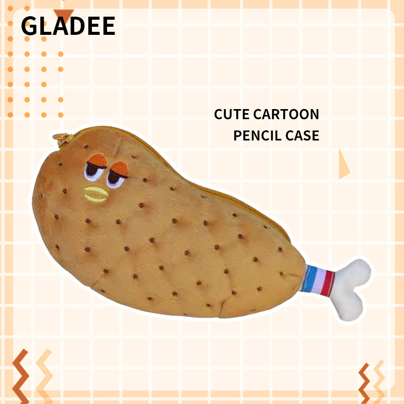 GLADEE日本鸡腿毛绒收纳笔袋包