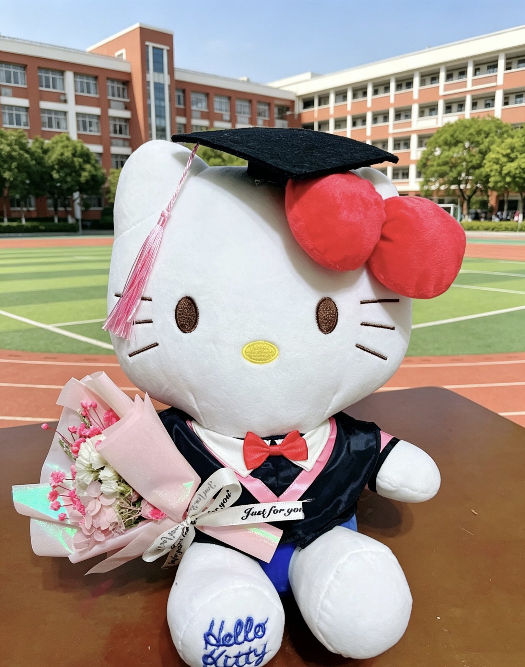 毕业季hellokitty玩偶公仔kt猫花束学士服毛绒玩具娃娃送同学礼物