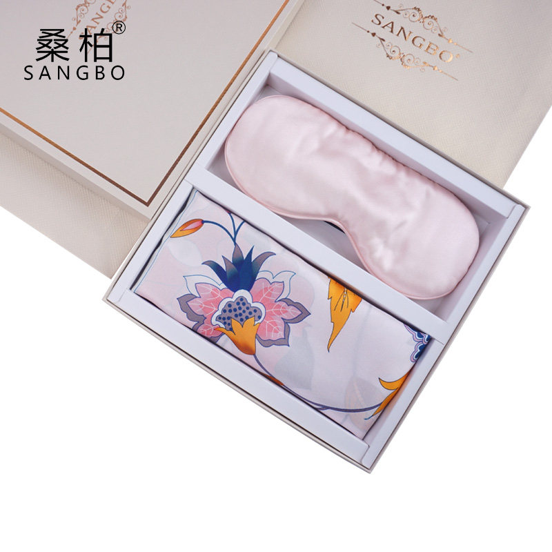 桑柏真丝丝巾眼罩礼盒女送妈妈长辈礼品母亲节礼盒生日礼物
