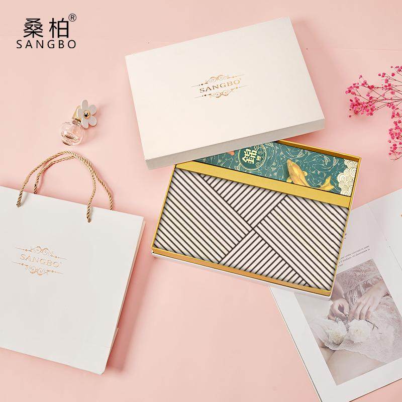 桑柏双面印花中方巾女桑蚕丝礼盒