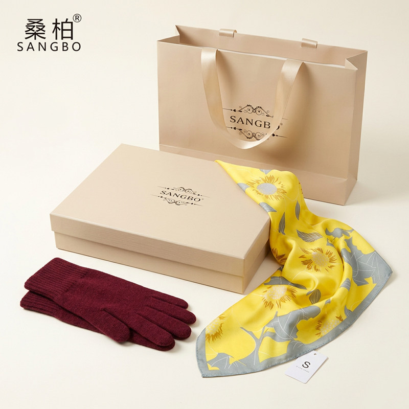 新丝缎大方巾*羊毛手套礼盒