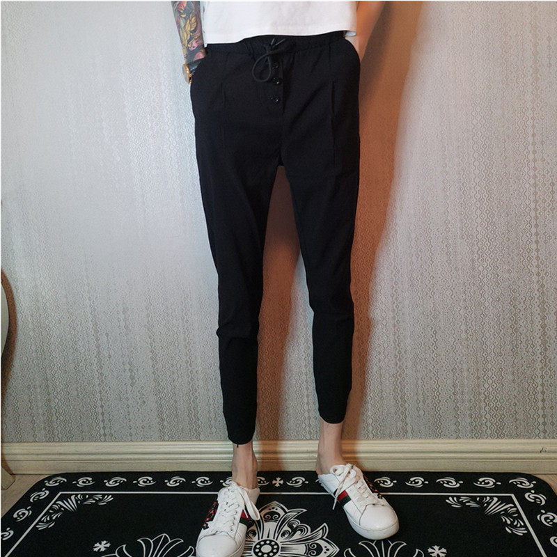 2019 Spring Solid trousers Self cultivation Tight fitting Show thin Casual pants Sociology spirit Guy Feet Ninth pantsin the Men's clothing, Casual pants  category - from Buy2taobao.com to provide professional Taobao agent buy service