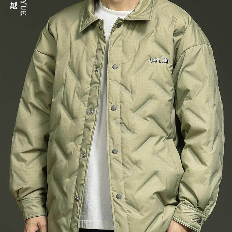 希越新国标轻薄羽绒服男2025冬季新款大码胖子加肥加大男士厚夹克