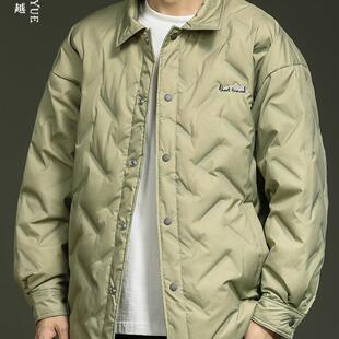 希越新国标轻薄羽绒服男2025冬季新款大码胖子加肥加大男士厚夹克