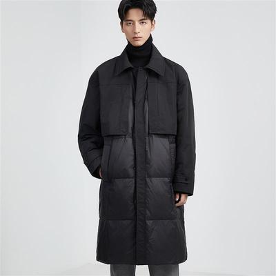 冬季长款羽绒服男款2025新款防风加厚白鸭绒风衣保暖过膝外套上衣